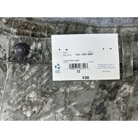 Arizona Women’s Camo Denim Jort Low Rise Baggy Shorts Y2K Size 12 - Picture 8 of 8